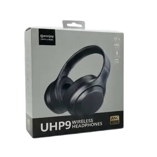 Uenjoy UHP9 Wireless Bluetooth Headphones - ANC Active Noise Cancelling, V5.4, 70H Playtime, Over-Ear Headset with Mic + Premium Box